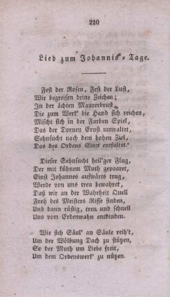 Lied zum Johannis-Tage.