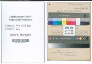 Entnazifizierung Hildegard Groene , geb. 06.05.1921 (Lehrerin)