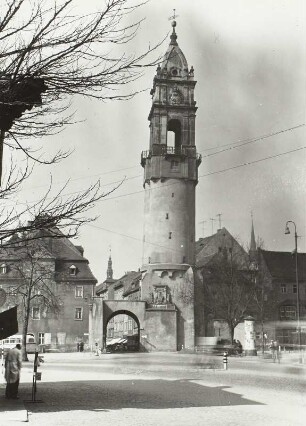 Bautzen, Reichenturm mit Reichentor, Feldseite