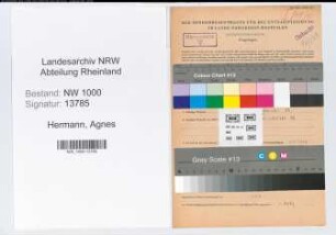 Entnazifizierung Agnes Hermann, geb. 06.09.1893 ()