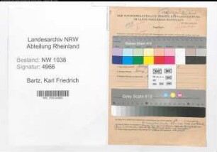 Entnazifizierung Karl Friedrich Bartz , geb. 15.12.1893 (Arbeiter)