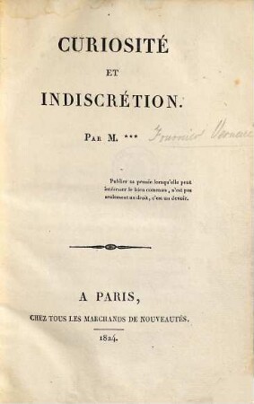 Curiosité et indiscrétion