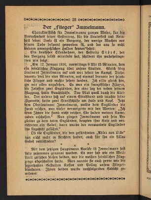 28-34, Der "Flieger" Immelmann
