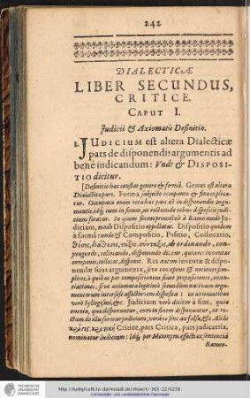 DIALECTICAE LIBER SECUNDUS, CRITICE.