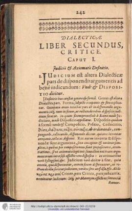 DIALECTICAE LIBER SECUNDUS, CRITICE.
