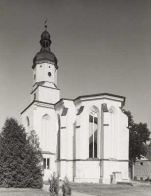 Schönwölkau-Wölkau-Kleinwölkau, Dorfkirche, Ansicht von Ostsüdost
