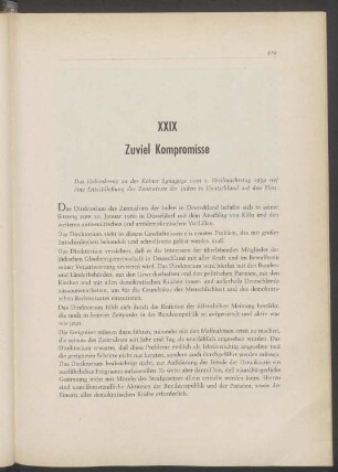 XXIX Zuviel Kompromisse