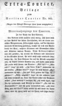 Extra-Courier, Beilage zum Berliner Courier Nr. 102