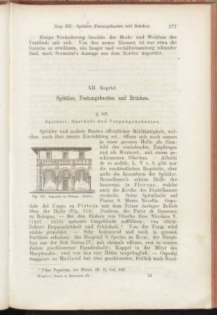 XII. Kapitel. Spitäler, Festungsbauten und Brücken.