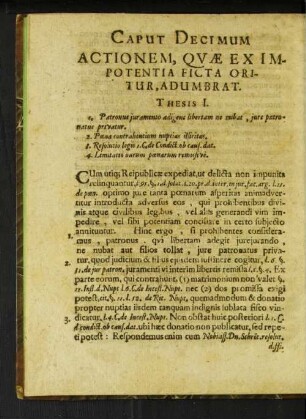Caput Decimum Actionem, Qvae Ex Impotentia Ficta Oritur, ...