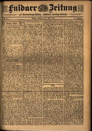 Dritte Ausgabe vom Samstag, den 07. April 1900.