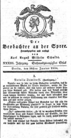 26. Stueck, 30. Juni 1834