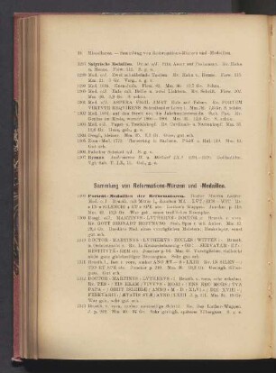 Sammlung von Reformations-Münzen und -Medaillen