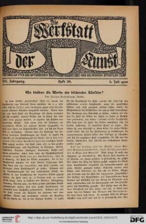 19: Wo bleiben die Werke der bildenden Künstler
