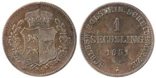 1 Sechsling, Schleswig-Holstein, Provisorische Regierung:Kgl. Linie, Frederik VII. (1848-1863)