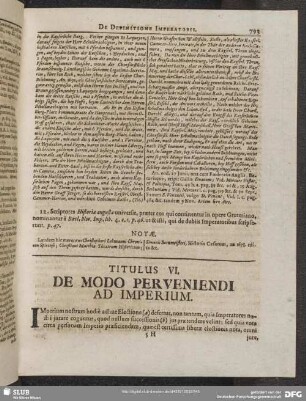 Titulus VI. De Modo Perveniendi Ad Imperium