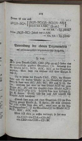 Anwendungen der ebenen Trigonometrie.