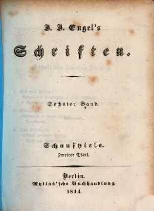 J. J. Engel's Schriften. 6
