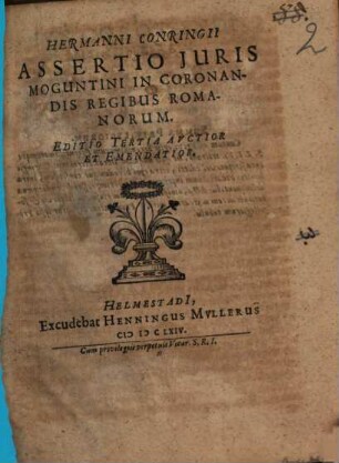Assertio iuris Moguntini in coronandis regibus Romanorum