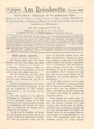 Nr. 12. Dezember 1908.