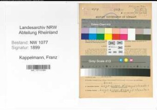 Entnazifizierung Franz Kappelmann , geb. 13.12.1912 (Polizist)