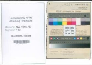 Entnazifizierung Walter Buescher , geb. 24.12.1896 (Beamter)