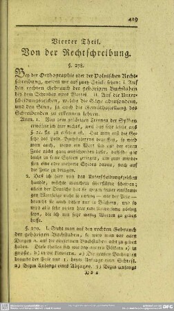 Vierter Theil. Von der Rechtschreibung