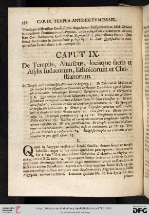 Caput IX. De templis, altaribus, locisque sacris et asylis iudaeoum, ethnicorum et christianorum