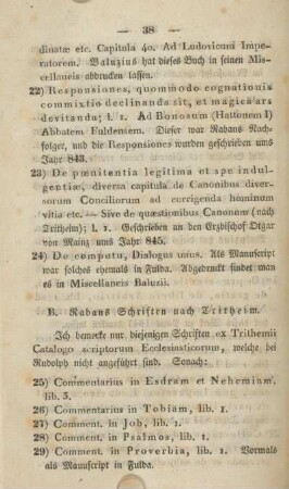 B. Rabans Schriften nach Trithheim.