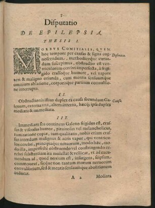 Disputatio De Epilepsia.