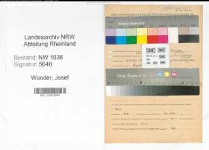 Entnazifizierung Josef Wunder , geb. 25.10.1904 (Verwaltungsangestellter)