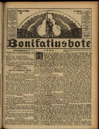 Erste Ausgabe vom Sonntag, den 30. Oktober 1927.