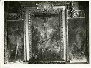 Szenen aus der Passion Christi, Christus am Kreuz und zwei Propheten