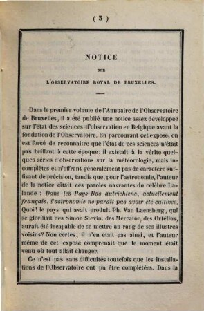 Annuaire de l'Observatoire Royal de Bruxelles. Notices extraites de l'Annuaire de l'Observatoire Royal de Bruxelles pour .... 1876