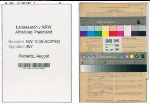 Entnazifizierung August Reinartz , geb. 26.09.1900 (Bergmann)