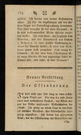 124-133, Neunte Vorbildung. Die Offenbarung.