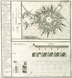 WHK 14 Spanischer Sukzessionskrieg 1701-1713 bis zum Frieden von Rastatt: Plan der Belagerung der Zitadelle von Tournai, 1709