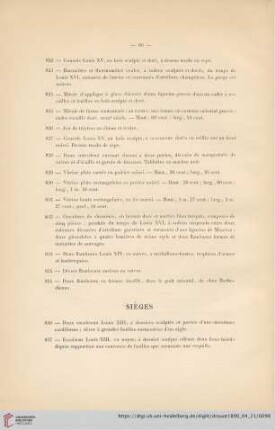 Sièges (Nr. 836 - 847)