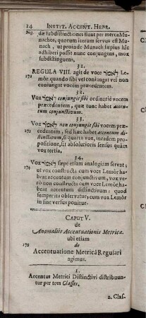 Caput V. de Anomaliis Accentuationis Metricae. ubi etiam de Accentuatione Metrica Regulari agimus