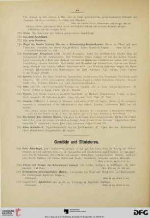 Gemälde und Miniaturen (Nr. 786-845)