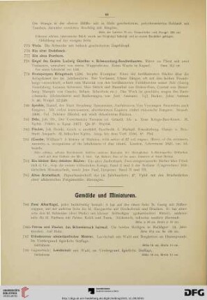 Gemälde und Miniaturen (Nr. 786-845)