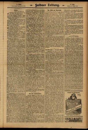 Zweite Ausgabe vom Mittwoch, den 22. Oktober 1913.