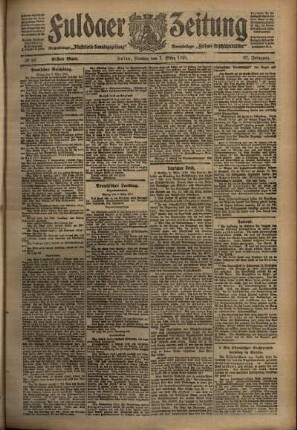 Erste Ausgabe vom Montag, den 07. März 1910.