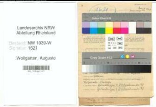 Entnazifizierung Auguste Wollgarten , geb. 25.02.1898 ()