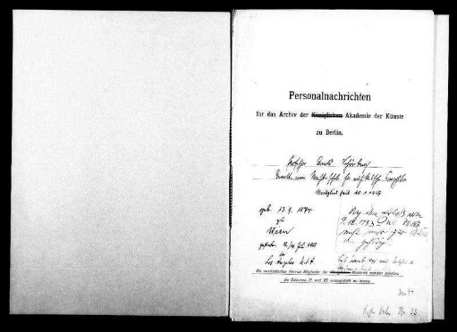 Schönberg, Arnold - Komponist 1927 - Januar - 20, ordentliches Mitglied