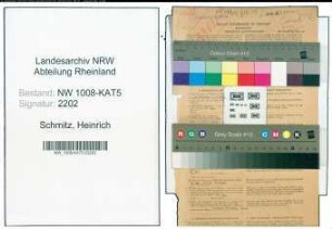 Entnazifizierung Heinrich Schmitz , geb. 01.04.1887 (Steuerinspektor)