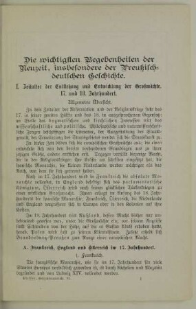 Die wichtigsten Begebenheiten der Neuzeit, insbesondere der Preußisch-deutschen Geschichte