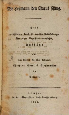 Wo Hermann den Varus schlug