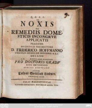 De Noxis Ex Remediis Domesticis Incongrve Applicatis