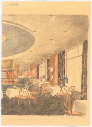 Hotel-Restaurant mit Bar: Perspektivische Ansicht